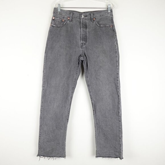Levi's 501 Crop Jeans Women's 29x28 High Waist Get Off My Cloud - Picture 1 of 13